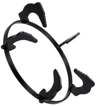 ABOOFAN Support de Cuisinière Rond en Fer Électrolytique Noir, Support Polyvalent et Renforcé pour Casseroles et Woks, Cuisine Professionnelle et Restaurant