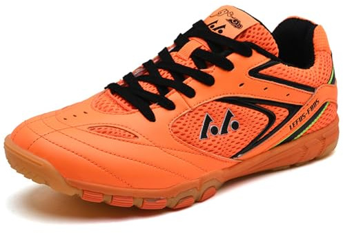 Hiuzylqx Chaussures de Badminton Tennis pour Hommes et Femmes, légères, Respirantes et antidérapantes, Racquetball, Squash, Volley-Ball, Fitness en Salle,Orange,42 EU
