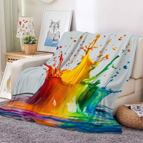 YZQGLHP Manta Vistoso Mantas Gotas De Agua Estampado 3D Cobija Mantas Suave Franela para Cama, Cobertor Sofa 180x200 cm Manta de Microfibra Cálida Decorativa
