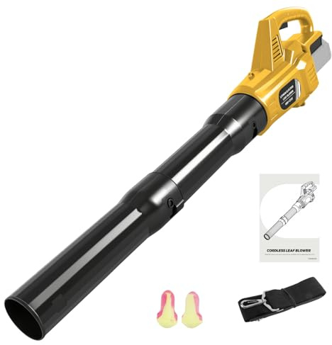 Lövblåsare sladdlös kompatibel med Dewalt 20 V-batteri, elektriska trädgårdsblåsmaskiner med Turbo Boost, bladens lufthastighet 33 m/s för rengöring av trädgård, snöborttagning av gräsmattan (inga