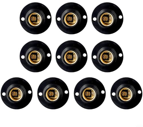Besttoolifes 10 Stück E14-Lampenfassungshalter Schraubsockel-Adapter, für Energiesparlampen, Heimbeleuchtung, Konverter-Zubehör (schwarz)