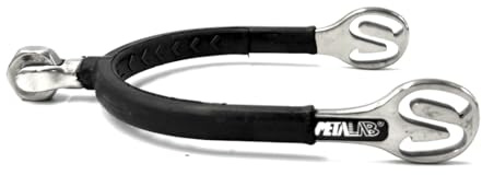 Equine Smile ES1084 METALAB SuperSpur Radsporen mit eckigem Rad und Gummi Reitsporen Reiten Sporen Spur aus hochwertiger Edelstahl (L 35 mm - Herren)