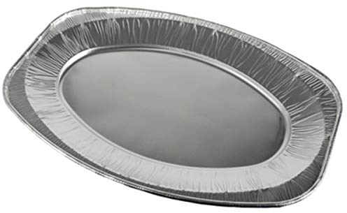 PAPSTAR 10 Servierplatten, Alu oval 44,5 cm x 29,5 cm