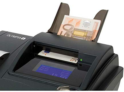 Olympia 947990003 Geldscheinprüfer für Euro Prüfzeit, hellgrau-anthrazit