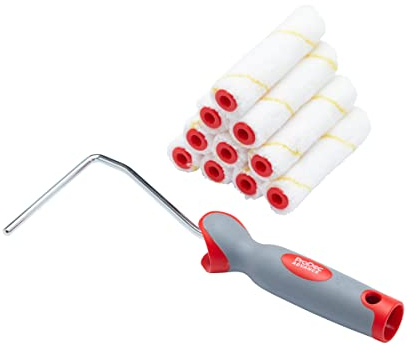 ProDec Advance 11 pezzi da 4 pollici, rulli in microfibra a pelo corto e telaio per una finitura liscia con emulsione, lucida, satinata, vernice, mordente su pareti interne, soffitti, legno