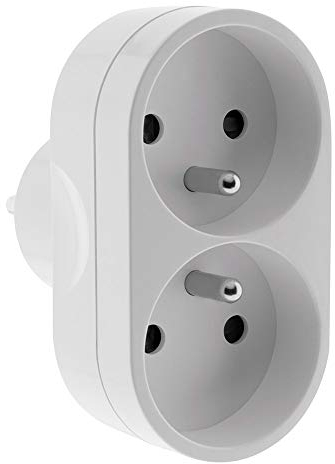 Multiprise biplite pour façade 16A - Blanc - Zenitech