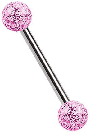 Titan Piercing Stab in 1,6 mm Stärke, wählbar von 12-20 mm Länge mit Zwei Epoxy Kugeln in vielen Farben