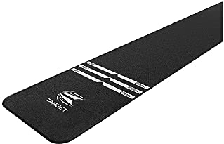 Target Darts World Champion Dart-Matte Schwarz und Weiß | Dart Oche Matte mit Softdart und Steeldart Wurfabständen | rutschfeste Teppichmatte für Boden und Dartspitzen Schutz | Dart Zubehör