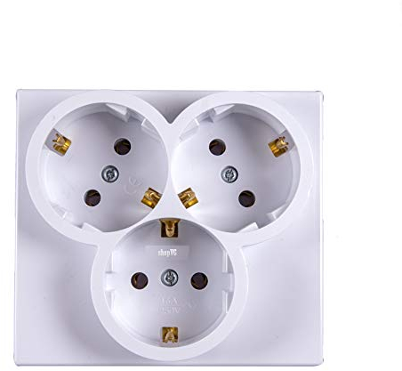 Schutzkontakt-Steckdose 3-fach unterputz weiß Schuko-Steckdosen