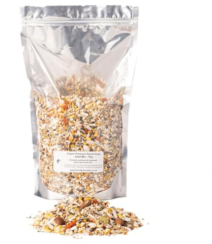 Parrot Essentials Premium Parrot Food - Nutritious Bird Seed Mix For African Grey, Amazon, Macaw, Parakeets, Cockatiels, Lovebirds, Budgies and Pet Birds.