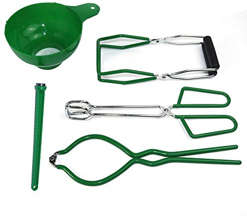 luckything 5 /Set Pince À Bocal Le Parfait, Levage pour Bocaux, Lève-Bocal en Conserve en Acier Inoxydable avec Poignée - Lève-Verres Toutes Tailles -pour Bocaux À Conserves Chauds