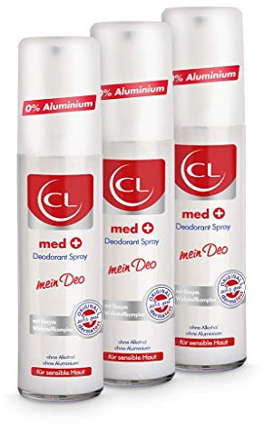 CL medcare Deodorant Spray für sensible Haut - 3er Pack 75 ml Deo Spray ohne Aluminium & Zink bietet aktiven Schutz & sanfte Pflege - Deo Herren & Damen - Deodorant Männer & Frauen