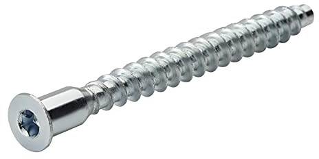 100 pièces Vis d'assemblage Confirmat Douille hexagonale SW4 7 x 50 mm Tête fraisée Vis de connexion Connecteur de meuble Acier galvanisé de SOTECH