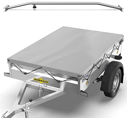 Tarpofix® Anhängerplane 211 x 116 cm + 1x Planenbügel | Anhänger Plane Flachplane aus PVC PLANENMATERIAL | Verstärkte Humbaur Anhänger Plane für 750kg PKW Hänger | Abdeckplane + Flachplanenbügel