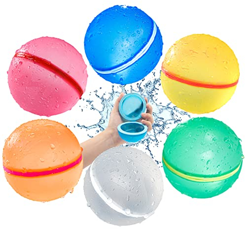 Wiederverwendbare Silikon-Wasserballons selbstdichtende Wasserballons für Kinder schnell füllen Wasserbomben für Splash Game Pool Spielzeug im Freien Spielzeug für Kinder Sommer Spaß Aktivität 6Stück
