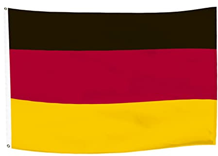150x90cm Deutschland Flagge, Deutsche Fahne mit 2 Metallösen für den Innen- und Außenbereich, Deutschland Nationalflagge in leuchtenden Farben, dekoriert bei Sportveranstaltungen, Partys, Paraden