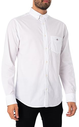 GANT REG POPLIN SHIRT, Camicia elegante Uomo, WHITE, XXL