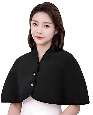 Calentador de hombros de invierno, soporte de hombro de doble cara, chaleco para dormir, forro de felpa, capa térmica para mujer, hombre, capa de hombro, almohadilla de hombro elástica, poncho térmico