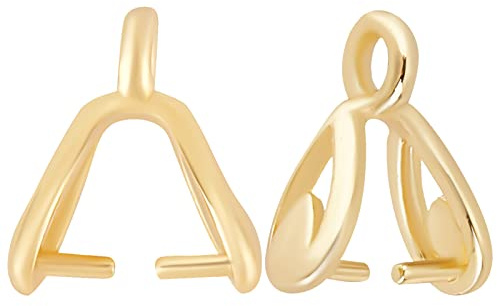 Beebeecraft 1 Box 40 Pinch Bails Für Anhänger, 18 Karat Vergoldet, Snap-On-Bails, Charms, Verschlüsse, Anhängerverbinder Mit Loch Für Die Schmuckherstellung, Schnallen, Charms