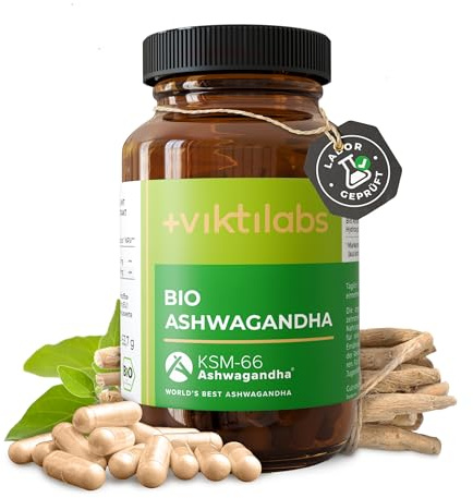 Bio Ashwagandha Kapseln - 500 mg Bio Ashwagandha-Extrakt - Premium Qualität