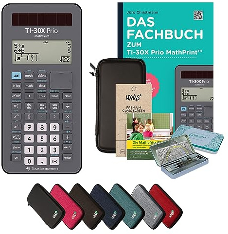 CALCUSO Streberpaket Schwarz mit Taschenrechner TI-30X Prio MathPrint
