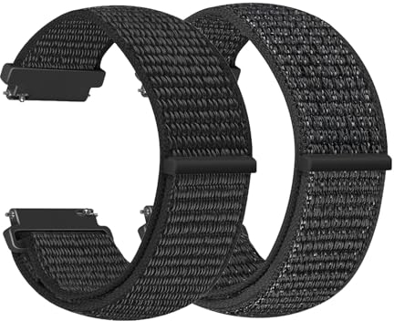 Vodtian 18mm Nylon Armband Kompatibel mit Garmin Venu 2S/Venu 3S/Vivoactive 4S/Vivomove 3S/Forerunner 255s/255s Music/265s, Schnellverschluss Ersatz Sport Loop Uhrenarmband für Damen Herren