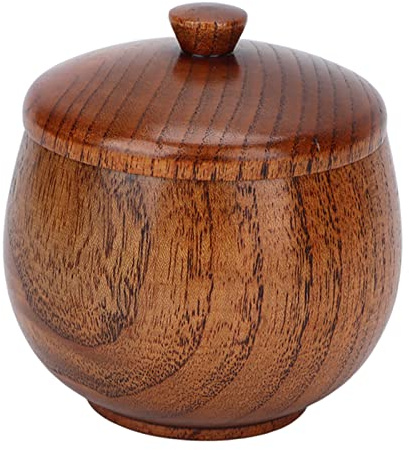 Tomotato Gewürzglas aus Holz, Gewürzdose mit Deckel für Gewürze, Zucker, Salz, Küchenbedarf, Aufbewahrungsbehälter aus Naturholz für Zuhause, Küche, Restaurant(Braun)