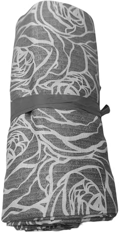 SalGiu Telo Arredo Copritutto Fantasia Floreale Rosa Stilizzata Gran Foulard Multiuso in Cotone Matrimoniale 240x260 cm (Grigio)