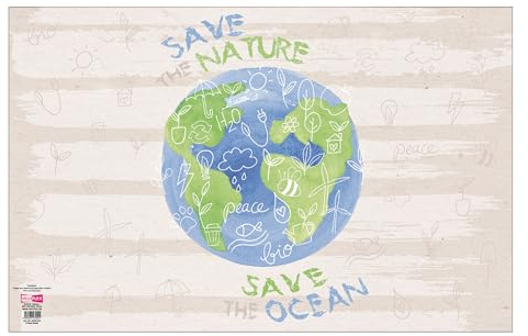 VELOFLEX 4639612 - Schreibtischunterlage Nature, 39 x 60 cm, Schreibtischauflage aus recyclebarem Karton, Bastelunterlage