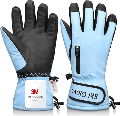 Odtmger Warm and Breathable Snow Gloves - Waterproof and Anti-Slip Ski Gloves for Boys & Girls, Men & Women