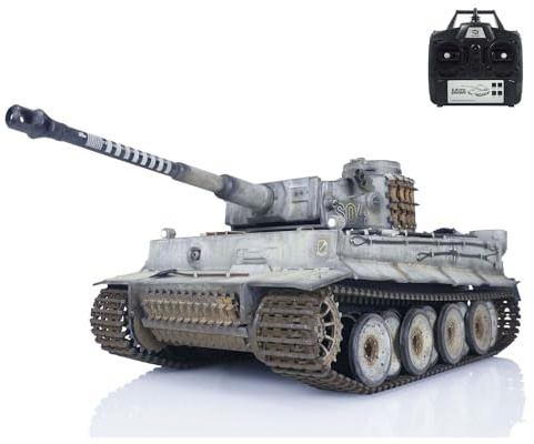 wheelfun HL Deutscher Tiger I RC Panzer 1/16 Heng Long Upgrade 7.0 FPV 3818 Manuell gespritzte Tarnung