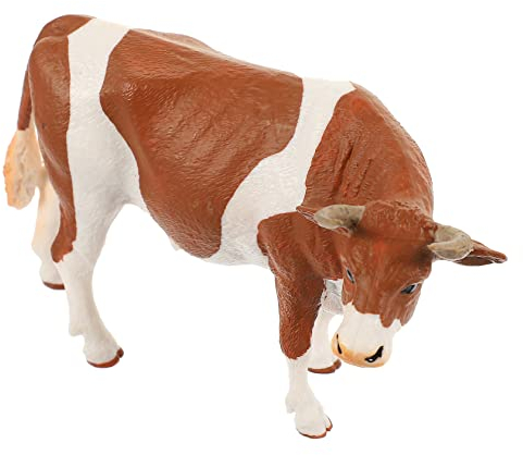 PRETYZOOM Estatua De Vaca Realista De Plástico Pequeña Figuras De Animales De Granja Decoración para Jardín y Casa De Muñecas Modelo De Vaca Lechera Figura Decorativa