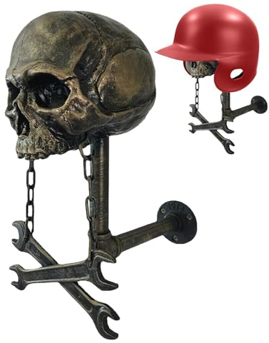 Motorradhelme Halterung | Helme Wandhalter | Totenkopf Helme Ständer Halter und stylische Motorrad Skull Helme Halter für