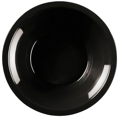 Monouso | 25 Platos Hondos Redondos de Plástico PP, Ø19.5cm, Negro, Reutilizables, Hasta 125 usos, Apto para Lavavajillas, Plástico Duro, Rígico, Reciclable, Ideal para Fiestas y Eventos.