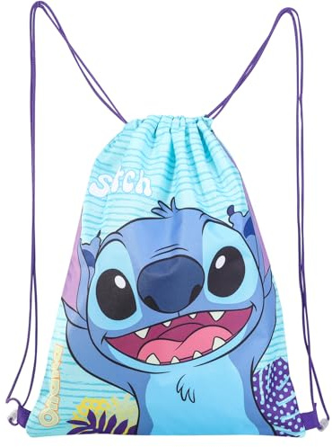 Disney Stitch Kids Swim PE Drawstring Gym Bag Swimming Football Sports Travel Gym School Bag Lightweight