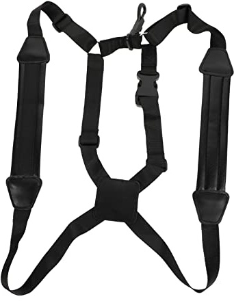 TOYANDONA Saxophongurt mit aus Doppel Schultergurt Verstellbarer Schwarz Pu Leder Gleichmäßiger Gewichtsverteilung für Saxophon Zubehör und Musikinstrumente