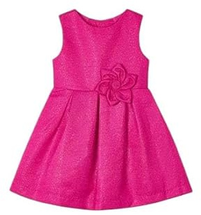 Mayoral Abito Vestito Elegante Satinato Cerimonia Bambina 7 Anni - 122 cm Color Magenta con Scollo Posteriore
