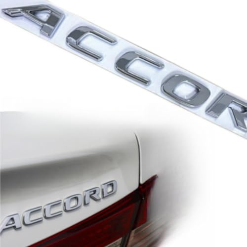 Emblema 3D de repuesto para la parte trasera de Accord, insignias de coche, logotipo, decoración de cajuela, modificación del emblema (plateado)