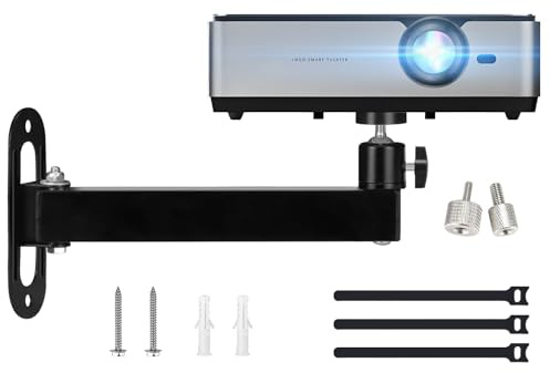2-Be-Best Projector Wall Mount Mini Projector Mount Length 7.87IN / 20CM Wall Projectors Mounts Adjustable Bracket 1/4 M4 M6 Screw Size Upgraded Black