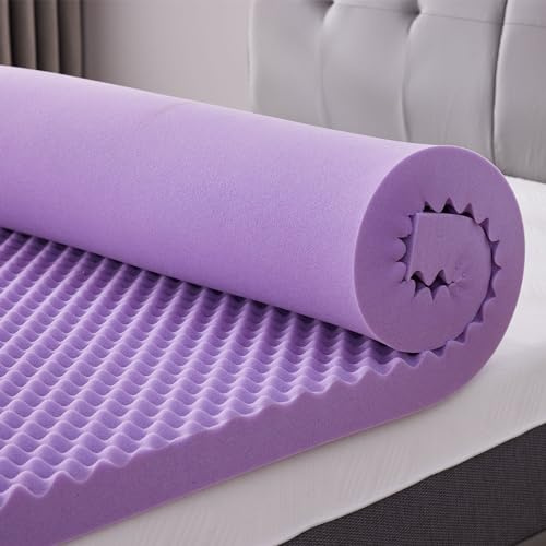 SINWEEK 1.5 Inch Egg Crate Memory Foam Mattress Topper Queen Size, Soft Mattress Pad for Back Pain Relief, Bed Topper, CertiPUR-US Certified