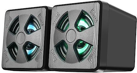 HOMSFOU 2stücke RGB Mini Lautsprecher Mit Subwoofer Für Pc Laptop Tragbare USB Stereo Boxen Mit Anpassbarem Volumen Und -Beleuchtung Für Musik Und Gaming