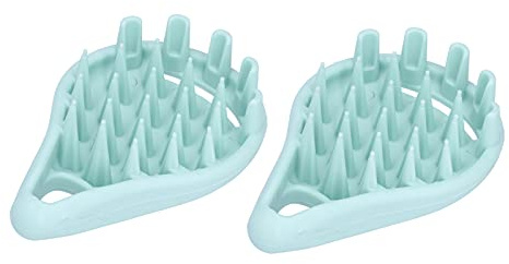 WPKD BLUEIY 2 Packungen Haar Kopfhaut Massagegerät Shampoo Bürste, Silikonborsten Haarschrubber für Schuppen Entfernung, Blau und Grün, Haarpflege Werkzeuge, Dusche Shampoo Bürste
