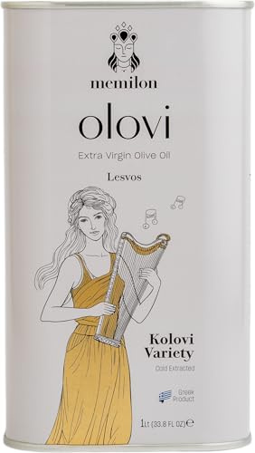 Memilon Olovi – Natives Olivenöl Extra 1L aus Lesbos, Griechenland | 100% Kolovi Rarität exklusiv aus Plomari | Säurearm 0,3% & Polyphenole 512 mg/kg | Ernte 2025/26 | Kaltgepresst | Familienmühle