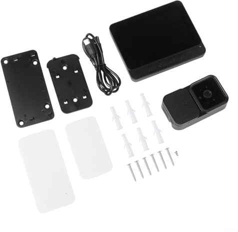 Sonnette vidéo sans fil avec écran de 4,3 pouces avec interphone bidirectionnel, caméra de nuit/vision, transmission longue distance 2,4 G, prise en charge de l'enregistrement de carte TF, pour la