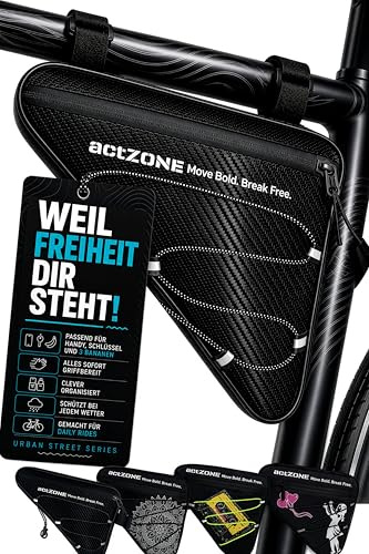 actZONE Rahmentasche Gravelbike & MTB | Unterrohrtasche | Dark Night | Fahrradtasche Rahmen, Frame Bag