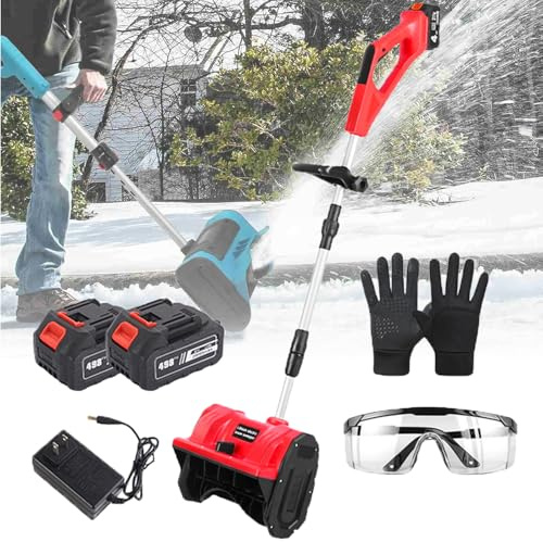Pala da neve elettrica senza fili con manico frontale regolabile, design pieghevole leggero per vialetto, patio, cortile scolastico, facile da riporre