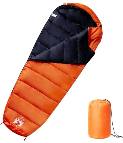 Ordellia Mumie-sovsäck för vuxna camping 3 säsonger 190T polyester, 215 x 85 cm, 1 300 g, med huva, dragkedja, packpåse, lätt kompakt för vandring vandring vandring utomhus tält stuga