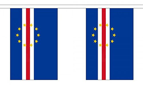 3 Metres 10 (9 x 6) Flag Cape Verde 100% Polyester Material Bunting Ideal Party Decoration For Street House Pubs Clubs Schools