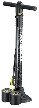 Topeak JoeBlow Dualie Standpumpe - Dual Gauges für Fat Bike & MTB Reifen mit übergroßem Lauf