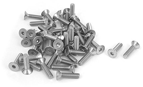 sourcing map 50 Stk M4 x 16mm 304 Edelstahl Sechskant Senkkopf Flachschraube Schrauben de